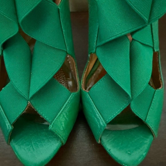 Zara Emerald Green Heeled Sandals - Picture 3 of 14